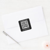 Moderne minimale zwarte aangepaste QR-codeprofessi Vierkante Sticker (Envelop)