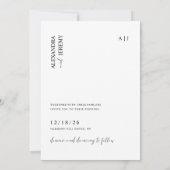 Moderne, minimale zwarte bruiloft foto kaart (Achterkant)