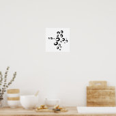Moderne minimale zwarte en witte cirkels Abstract Poster (Keuken)