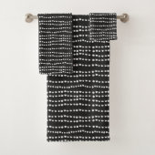 Moderne minimale zwarte en witte pooldot bad handdoek (Insitu)