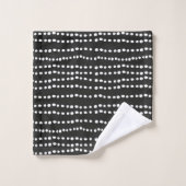 Moderne minimale zwarte en witte pooldot bad handdoek (Wasdoekje)