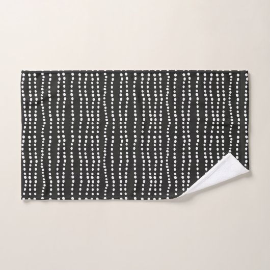 Moderne minimale zwarte en witte pooldot bad handdoek (Handdoek)