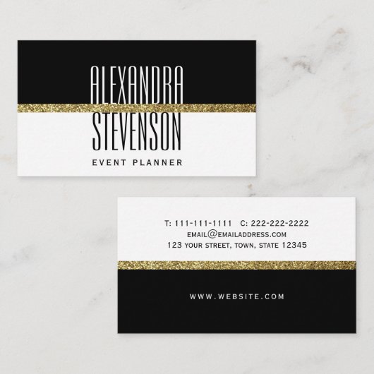 Moderne, minimale zwarte en witte Professional Visitekaartje (Voorkant / Achterkant)