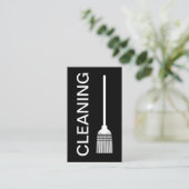 Moderne minimale zwarte en witte reiniging visitekaartje (Staand voorkant)