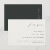Moderne minimale zwarte en witte typografie RSVP kaartje (Voorkant / Achterkant)