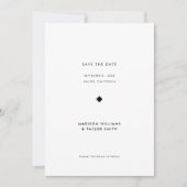Moderne minimale zwarte en witte typografie save the date (Voorkant)