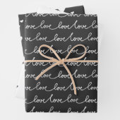 Moderne minimale zwarte en witte Valentijn Inpakpapier Vel (In situ)