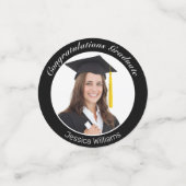 Moderne, minimale zwarte foto van het witte Afstud Confetti (Kleine voorkant)