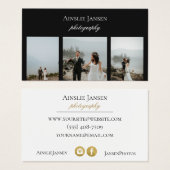 Moderne, minimale zwarte fotograaf Visitekaartjes (Voorkant /achterkant)