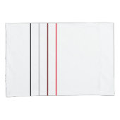 Moderne, minimale zwarte grijze rode lijnen kussensloop (Voorkant-Rechts)