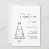 Moderne, minimale zwarte kerst van elegant kaart (Voorkant)