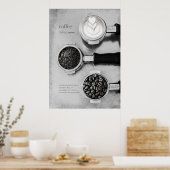 Moderne, minimale zwarte koffiekunst poster (Keuken)