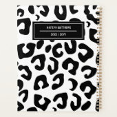 Moderne, minimale zwarte luipaard afdrukken planner (Achterkant)