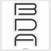 Moderne minimale zwarte monogram sticker (Vel)