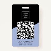 Moderne minimale zwarte QR-code voor personeel Badge (Achterkant)