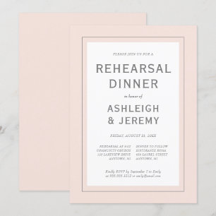 Moderne, minimale zwarte roze, grijze repetitie kaart