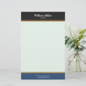 Moderne, minimale zwarte strepen briefpapier (Staand voorkant)