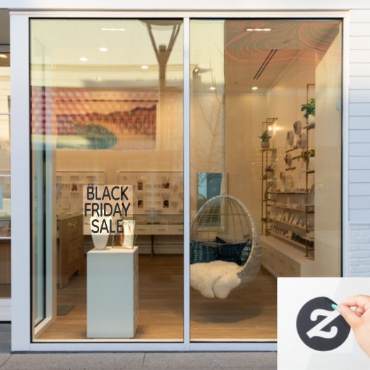 Moderne, minimale zwarte vrijdagwinkel raamsticker (Winkelraam)