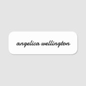 Moderne, minimale zwarte witscript, aangepast naamplaatje (Voorkant)