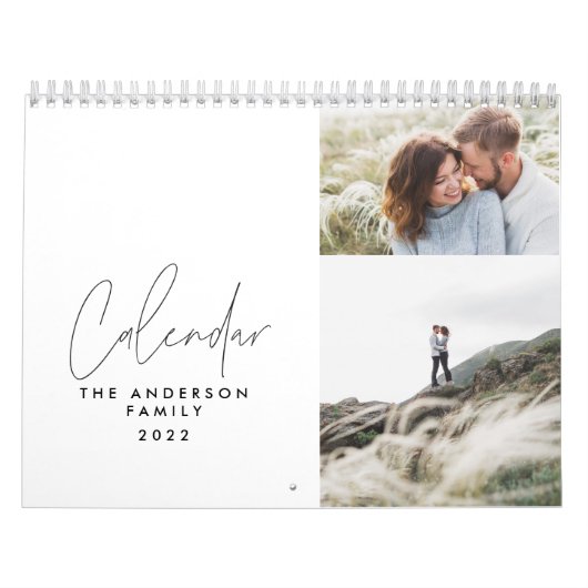 Moderne, minimale zwarte witte 3-fotoserie kalender (Hoes)