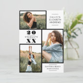 Moderne minimale zwarte witte foto Afstuderen I Kaart (Staand voorkant)