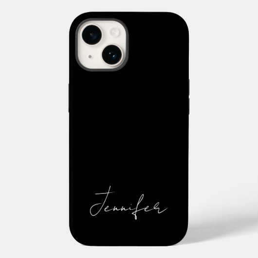 Moderne, minimale zwarte witte grafische scriptnaa Case-Mate iPhone case (Achterkant)