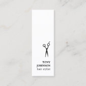 Moderne, minimale zwarte witte haarlijst mini visitekaartje (Voorkant)