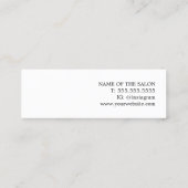 Moderne, minimale zwarte witte haarlijst mini visitekaartje (Achterkant)