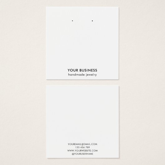 Moderne, minimale zwarte witte juwelen Kaart (Voorkant /achterkant)