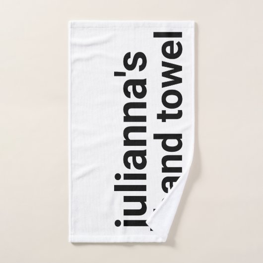 Moderne, minimale zwarte witte naam en etiket bad handdoek (Handdoek)