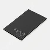 moderne, minimale zwarte witte naam post-it® notes (Schuin)