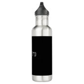 moderne, minimale zwarte witte naam waterfles  (Rechts)