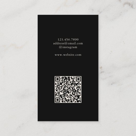 Moderne minimale zwarte witte verf streken QR-code Visitekaartje (Achterkant)