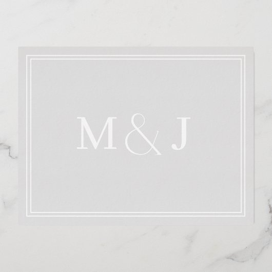 Moderne minimaliserende bruiloft - details folie uitnodiging briefkaart (Achterkant)