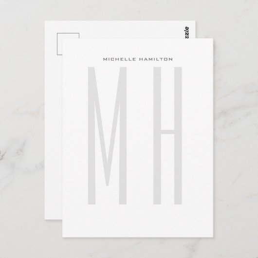 Moderne minimaliserende monogram Professional Plai Briefkaart (Voorkant / Achterkant)
