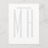 Moderne minimaliserende monogram Professional Plai Briefkaart (Voorkant)