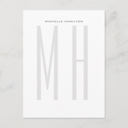 Moderne minimaliserende monogram Professional Plai Briefkaart (Voorkant)