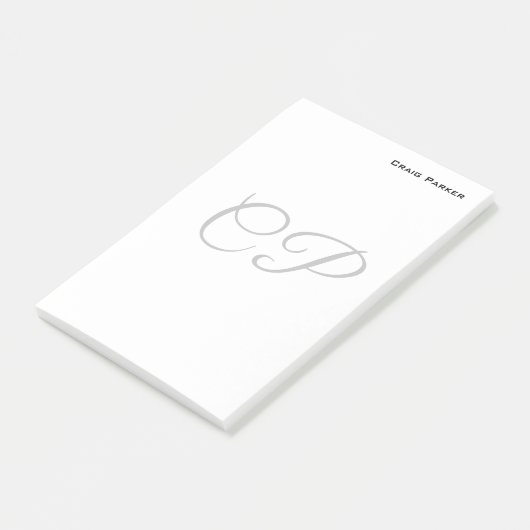 Moderne minimaliserende monogram Professional Plai Post-it® Notes (Schuin)