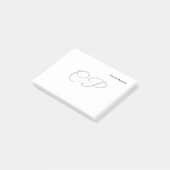 Moderne minimaliserende monogram Professional Plai Post-it® Notes (Schuin)
