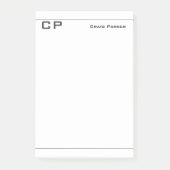 Moderne minimaliserende monogram Professional Plai Post-it® Notes (Voorkant)