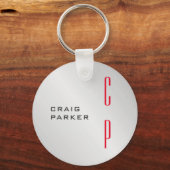 Moderne minimaliserende monogram Professional Plai Sleutelhanger (Voorkant)