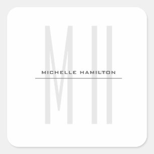 Moderne minimaliserende monogram Professional Plai Vierkante Sticker