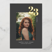 Moderne minimalist 2023 | Foto-Afstuderen Folie Uitnodiging (Voorkant)