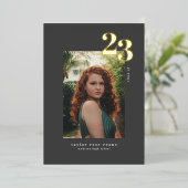 Moderne minimalist 2023 | Foto-Afstuderen Folie Uitnodiging (Staand Voorkant)