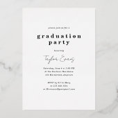 Moderne minimalist 2023 | Foto-Afstuderen Folie Uitnodiging (Achterkant)