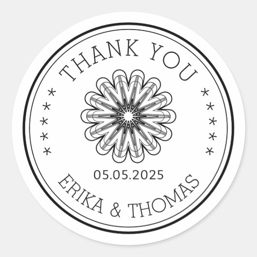 Moderne minimalist Bedankt Mason Jar Flower Ronde Sticker (Voorkant)