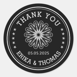 Moderne minimalist Bedankt Mason Jar Flower Ronde Sticker