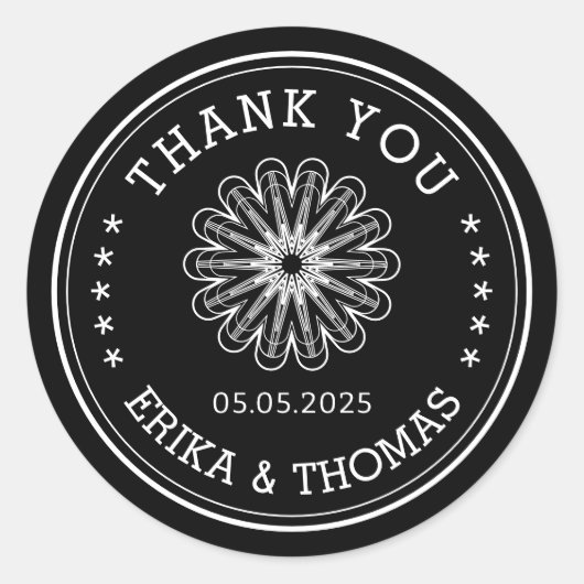 Moderne minimalist Bedankt Mason Jar Flower Ronde Sticker (Voorkant)