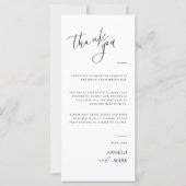 Moderne minimalist dank u kalligrafie plaats kaart (Voorkant)