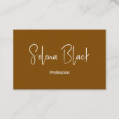 Moderne minimalist | Elegant bruin en QR-code Visitekaartje (Voorkant)